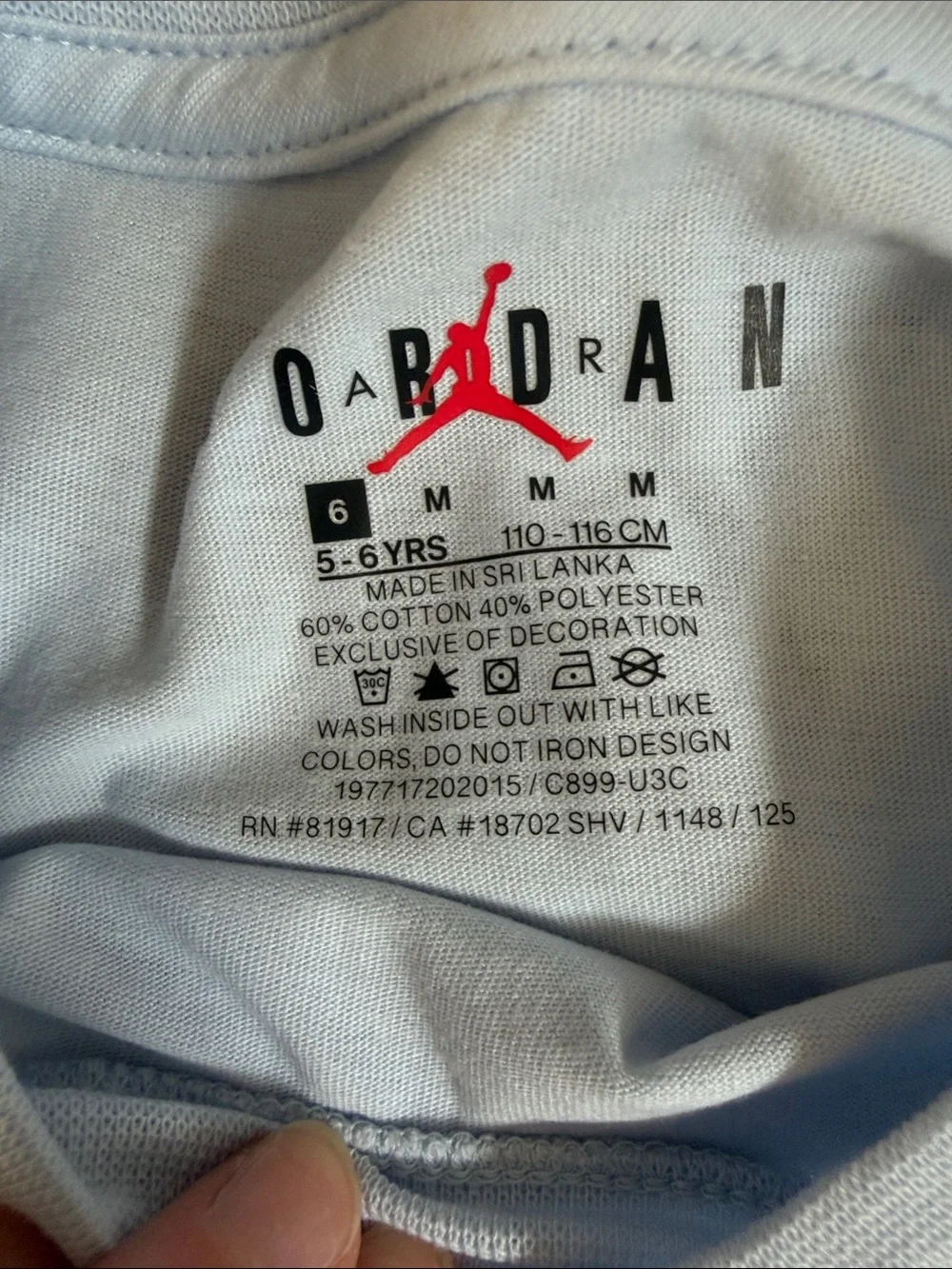 Jordan Baby Blue Short Sleeve Tee with Sneaker Patch